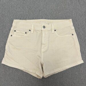 American Eagle Cream Denim Shorts Size 4